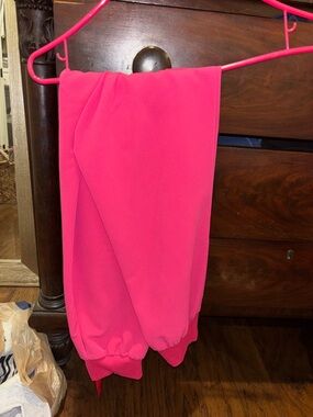 shocking pink High waisted Uman relaxed tall joggers - MT